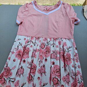 Pink retro floral dress